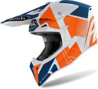 Airoh Wraap Raze,  cross helmet,  color: Matt White/Blue/Orange,  size: XL