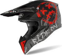 Airoh Wraap Smile,  cross helmet kids,  color: Matt Black/Grey/Red,  size: XXS
