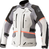 Alpinestars Andes v3,  textile jacket waterproof women,  color: Light Grey/Dark Grey/Black/Light Red,  size: XL
