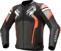 Alpinestars Atem v4,  leather jacket,  color: Black/Grey/Neon-Red,  size: 56