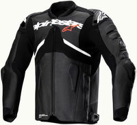 Alpinestars Atem V5,  leather jacket,  color: Black/White,  size: 60