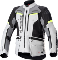 Alpinestars Bogotá Pro,  textile jacket Drystar,  color: Light Grey/Dark Grey/Neon-Yellow/Black,  size: L