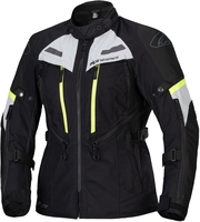 Alpinestars Bogotá Pro,  textile jacket Drystar women,  color: Black/Light Grey/Neon-Yellow,  size: L