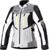 Alpinestars Bogotá Pro,  textile jacket Drystar women,  color: Light Grey/Dark Grey/Neon-Yellow,  size: XL