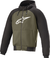 Alpinestars Chrome Sport,  zip hoodie,  color: Black/Light Green,  size: 4XL
