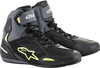 Alpinestars Faster 3,  shoes Drystar,  color: Black/Grey/Neon-Yellow,  size: 8.5 US