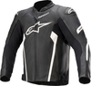 Alpinestars Faster V2,  leather jacket,  color: Black/White,  size: 52