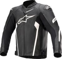 Alpinestars Faster V2,  leather jacket,  color: Black/White,  size: 56