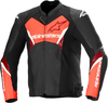 Alpinestars Faster V3 Airflow,  leather jacket,  color: Black/Neon-Red,  size: 46