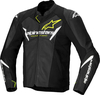 Alpinestars Faster V3 Airflow,  leather jacket,  color: Black/White/Neon-Yellow,  size: 48