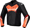 Alpinestars Faster V3,  leather jacket,  color: Black/Neon-Red,  size: 58