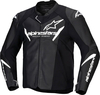 Alpinestars Faster V3,  leather jacket,  color: Black/White,  size: 52