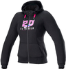 Alpinestars FQ20 Chrome Hoodie,  textile jacket women,  color: Black/Pink,  size: L