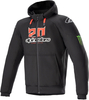 Alpinestars FQ20 Chrome Ignition Monster Hoodie,  textile jacket,  color: Black/White/Light Red,  size: L