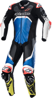 Alpinestars GP Tech V4,  leather suit 1pcs. perforated,  color: Black/Blue/Neon-Yellow,  size: 44