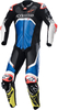 Alpinestars GP Tech V4,  leather suit 1pcs. perforated,  color: Black/Blue/Neon-Yellow,  size: 52