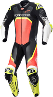 Alpinestars GP Tech V4,  leather suit 1pcs. perforated,  color: Black/Neon-Red/Neon-Yellow,  size: 46