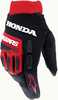 Alpinestars Honda Full Bore,  gloves,  color: Light Red/Black/White,  size: 4XL