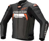 Alpinestars Missile V2 Ignition,  leather jacket,  color: Black/Neon-Red/White,  size: 58
