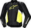 Alpinestars Missile V3 Airflow,  leather jacket,  color: Black/Neon-Yellow/White,  size: 60
