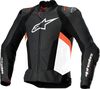 Alpinestars Missile V3 Airflow,  leather jacket,  color: Black/White/Neon-Red,  size: 60