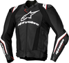 Alpinestars Missile V3 Ignition,  leather jacket,  color: Black/White,  size: 52