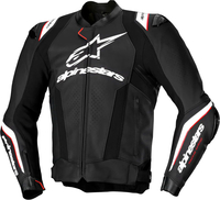 Alpinestars Missile V3 Ignition,  leather jacket,  color: Black/White,  size: 56