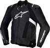 Alpinestars Missile V3,  leather jacket,  color: Black/White,  size: 58