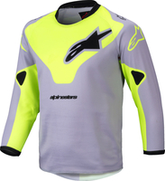 Alpinestars Racer Veil,  jersey kids,  color: Grey/Neon-Yellow/Black,  size: XXS