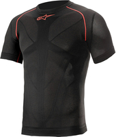 Alpinestars Ride Tech V2,  functional shirt short sleeve,  color: Black/Red,  size: M/L