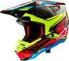 Alpinestars S-M5 Action 2,  motocross helmet,  color: Black/Neon-Yellow/Red/Blue,  size: XL