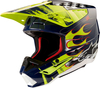 Alpinestars S-M5 Rash,  motocross helmet,  color: Dark Blue/Neon-Yellow/White,  size: S