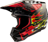 Alpinestars S-M5 Rash,  motocross helmet,  color: Dark Grey/Red/Neon-Yellow,  size: XL