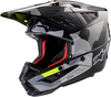 Alpinestars S-M5 Rover 2,  motocross helmet,  color: Dark Grey/Silver/Neon-Yellow,  size: XL