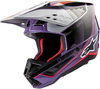 Alpinestars S-M5 Sail,  motocross helmet,  color: Black/Purple/Silver/Pink,  size: XL