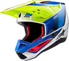 Alpinestars S-M5 Sail,  motocross helmet,  color: Blue/Neon-Yellow/Silver/Black,  size: XXL