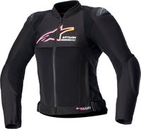 Alpinestars SMX Air,  textile jacket women,  color: Black/Yellow/Pink,  size: XS