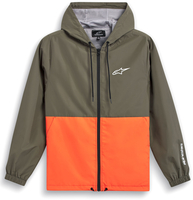 Alpinestars Speeder Windbreaker,  textile jacket,  color: Dark Green/Orange,  size: S