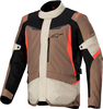 Alpinestars ST-1,  textile jacket waterproof,  color: Light Brown/Beige/Black/Neon-Red,  size: 4XL