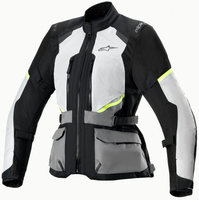 Alpinestars Stella Andes Air,  textile jacket Drystar women,  color: Light Grey/Dark Grey/Black/Neon-Yellow,  size: M
