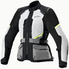 Alpinestars Stella Andes Air,  textile jacket Drystar women,  color: Light Grey/Dark Grey/Black/Neon-Yellow,  size: S