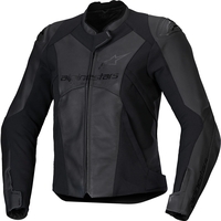 Alpinestars Stella Faster V3,  leather jacket women,  color: Black/Black,  size: 38