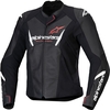 Alpinestars Stella Faster V3,  leather jacket women,  color: Black/White/Neon-Red,  size: 44