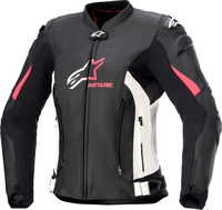 Alpinestars Stella Gp Plus V4,  leather-/textile jacket women,  color: Black/White/Pink,  size: 44