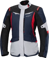 Alpinestars Stella ST-1,  textile jacket waterproof women,  color: Light Grey/Dark Blue/Black/Light Red,  size: S