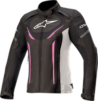 Alpinestars Stella T-Jaws V3,  textile jacket waterproof women,  color: Black/White/Pink,  size: XL