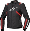 Alpinestars Stella T-SPS V2,  textile jacket waterproof women,  color: Black/White/Neon-Red,  size: S