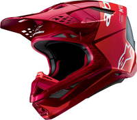 Alpinestars Supertech M10 Flood,  motocross helmet,  color: Neon-Red/Red/White,  size: M