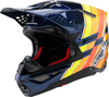 Alpinestars Supertech S-M10 TLD Edition 25,  motocross helmet,  color: Dark Blue/Orange/Yellow,  size: XS