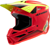 Alpinestars Supertech S-M3 Fray,  motocross helmet youth,  color: Red/Neon-Yellow/Black,  size: M